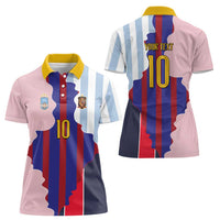 Custom Argentina and Spain Women Polo Shirt Special Vintage Match Team Edition