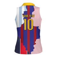Custom Argentina and Spain Women Sleeveless Polo Shirt Special Vintage Match Team Edition