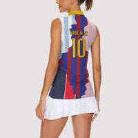 Custom Argentina and Spain Women Sleeveless Polo Shirt Special Vintage Match Team Edition