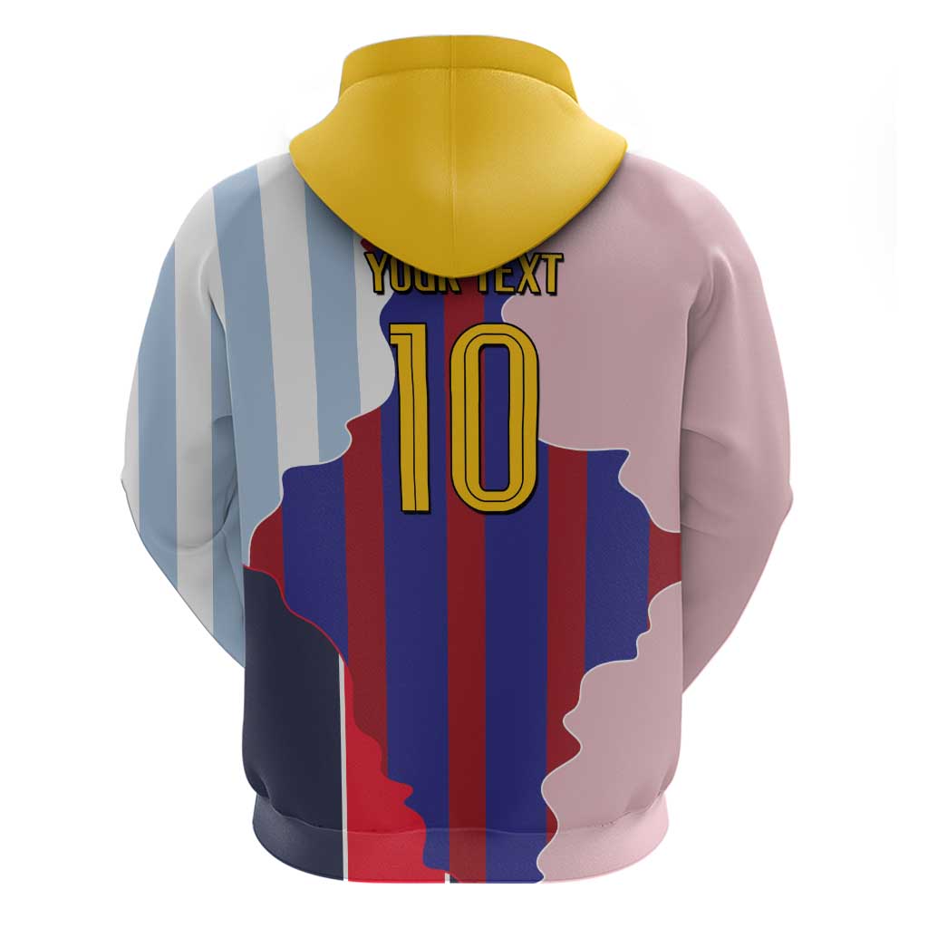 Custom Argentina and Spain Zip Hoodie Special Vintage Match Team Edition