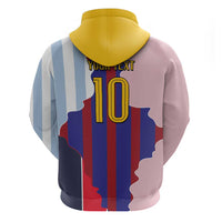 Custom Argentina and Spain Zip Hoodie Special Vintage Match Team Edition