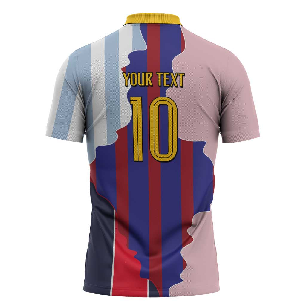 Custom Argentina and Spain Zipper Polo Shirt Special Vintage Match Team Edition