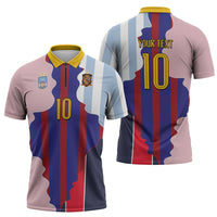 Custom Argentina and Spain Zipper Polo Shirt Special Vintage Match Team Edition