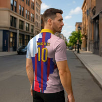 Custom Argentina and Spain Zipper Polo Shirt Special Vintage Match Team Edition