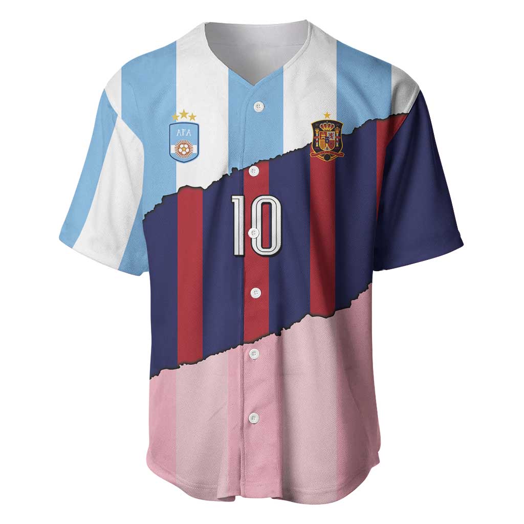 Custom Argentina and Spain Baseball Jersey Trio Special Vintage Edition