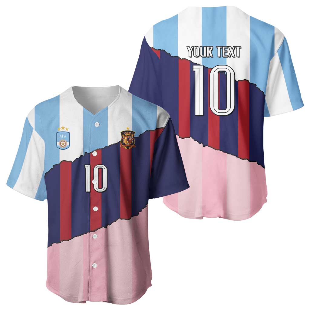 Custom Argentina and Spain Baseball Jersey Trio Special Vintage Edition
