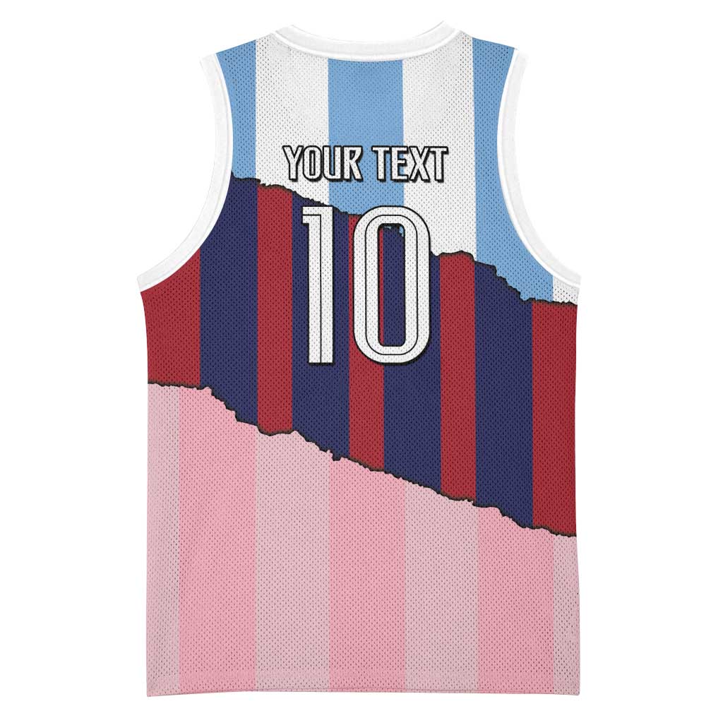 Custom Argentina and Spain Basketball Jersey Trio Special Vintage Edition