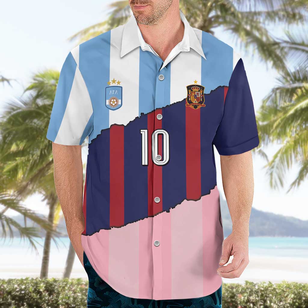 Custom Argentina and Spain Hawaiian Shirt Trio Special Vintage Edition