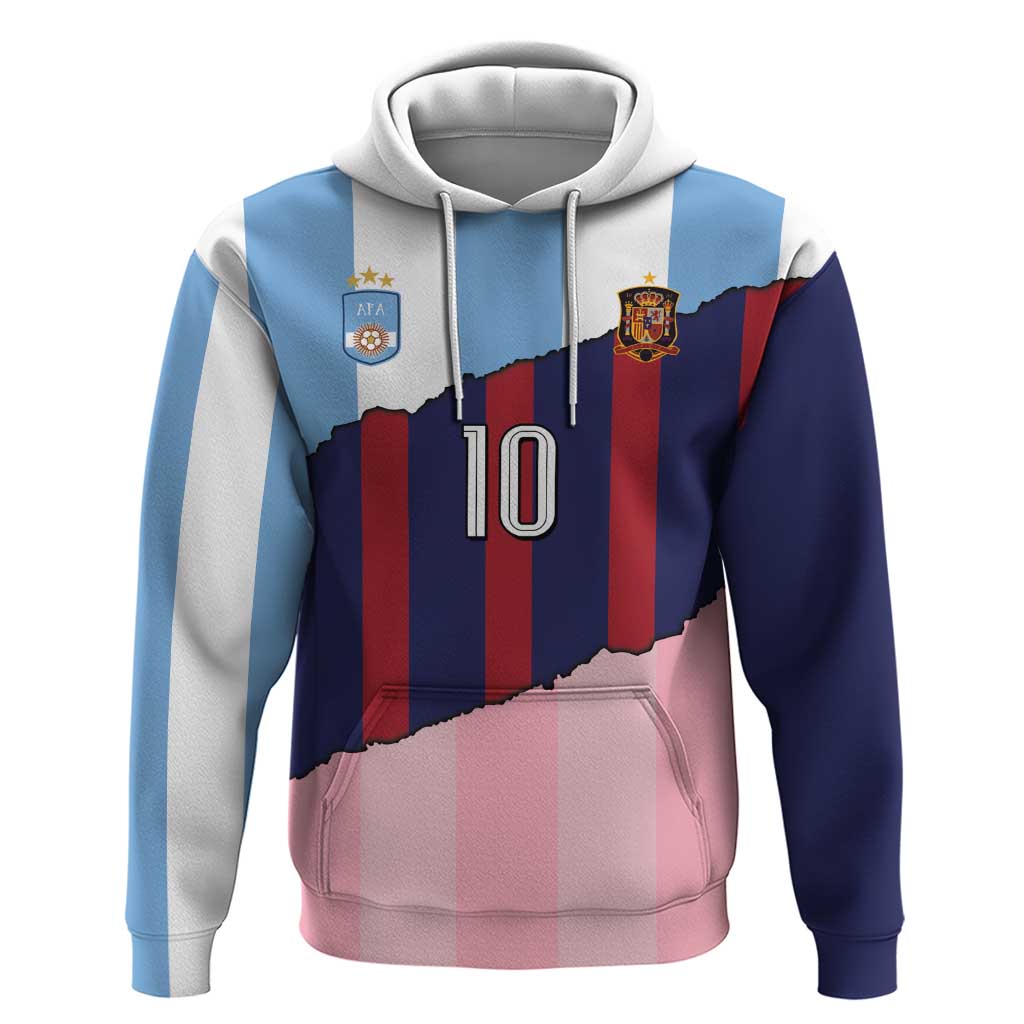 Custom Argentina and Spain Hoodie Trio Special Vintage Edition