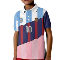 Custom Argentina and Spain Kid Polo Shirt Trio Special Vintage Edition