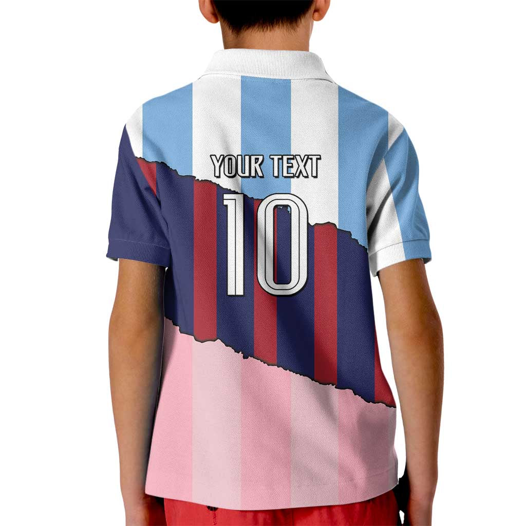 Custom Argentina and Spain Kid Polo Shirt Trio Special Vintage Edition