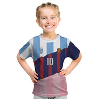 Custom Argentina and Spain Kid T Shirt Trio Special Vintage Edition