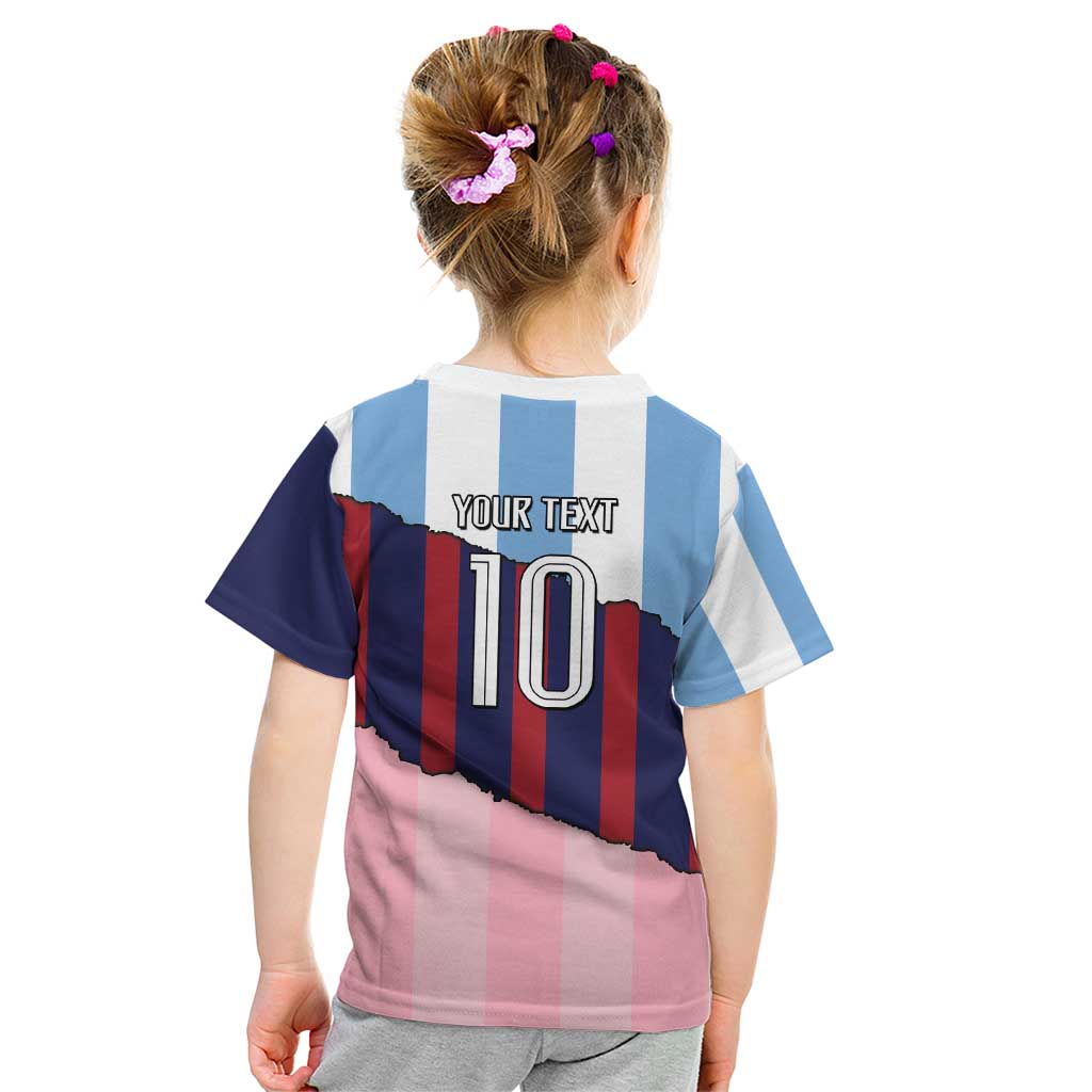 Custom Argentina and Spain Kid T Shirt Trio Special Vintage Edition