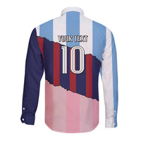 Custom Argentina and Spain Long Sleeve Button Shirt Trio Special Vintage Edition