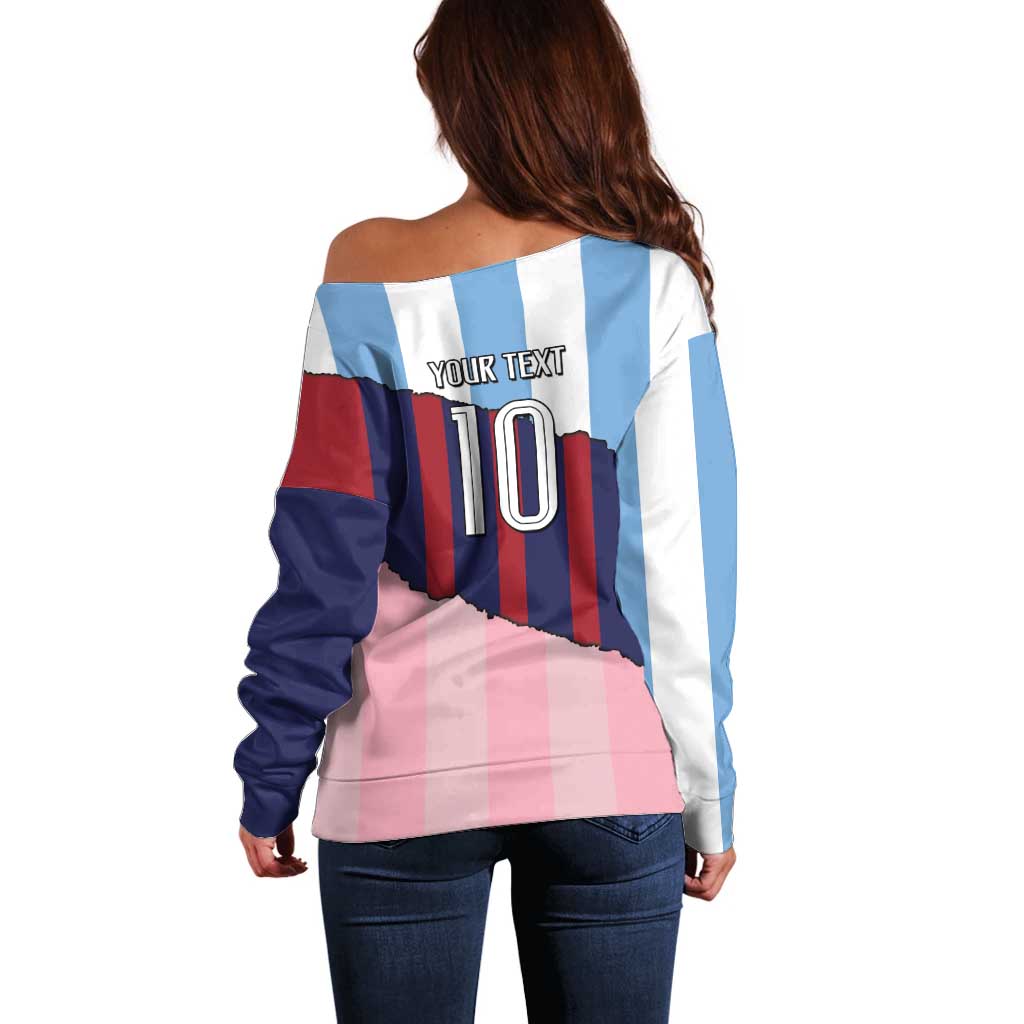 Custom Argentina and Spain Off Shoulder Sweater Trio Special Vintage Edition
