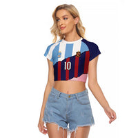 Custom Argentina and Spain Raglan Cropped T Shirt Trio Special Vintage Edition