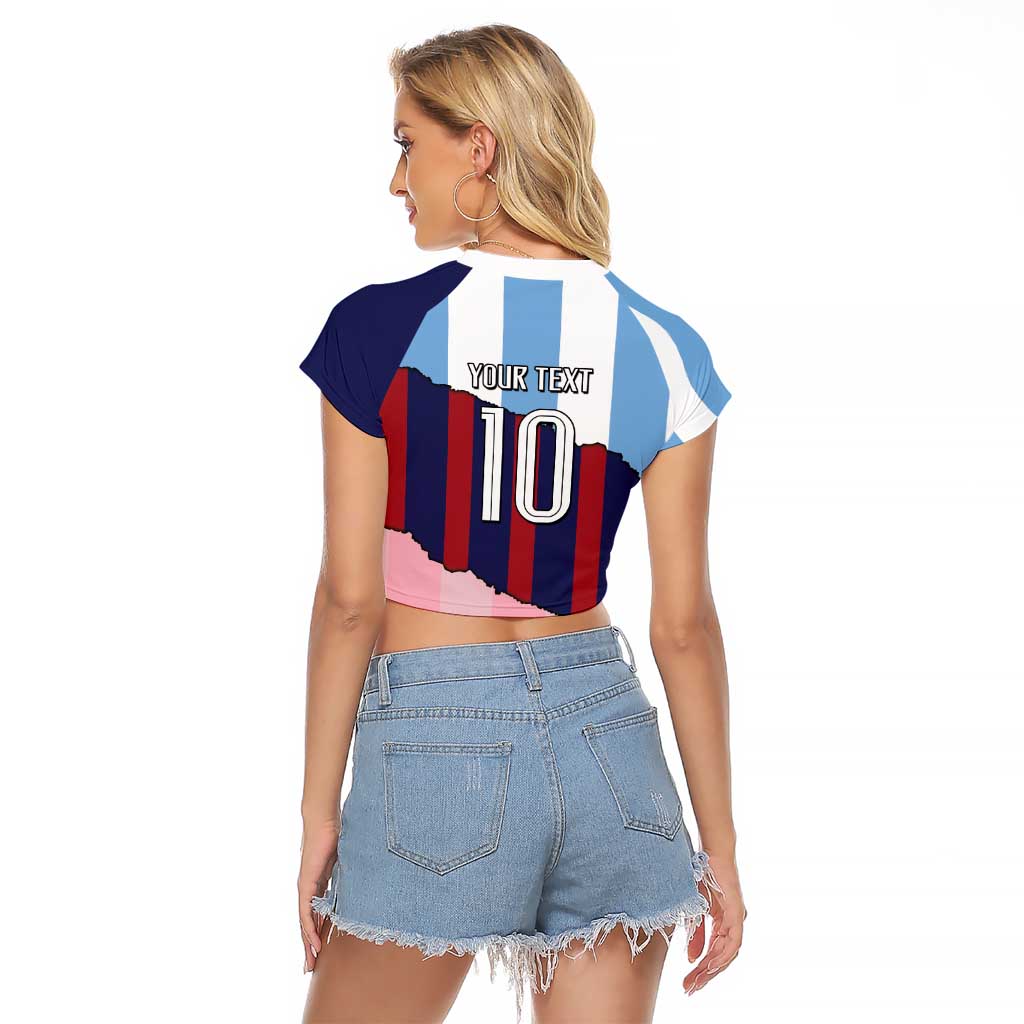 Custom Argentina and Spain Raglan Cropped T Shirt Trio Special Vintage Edition