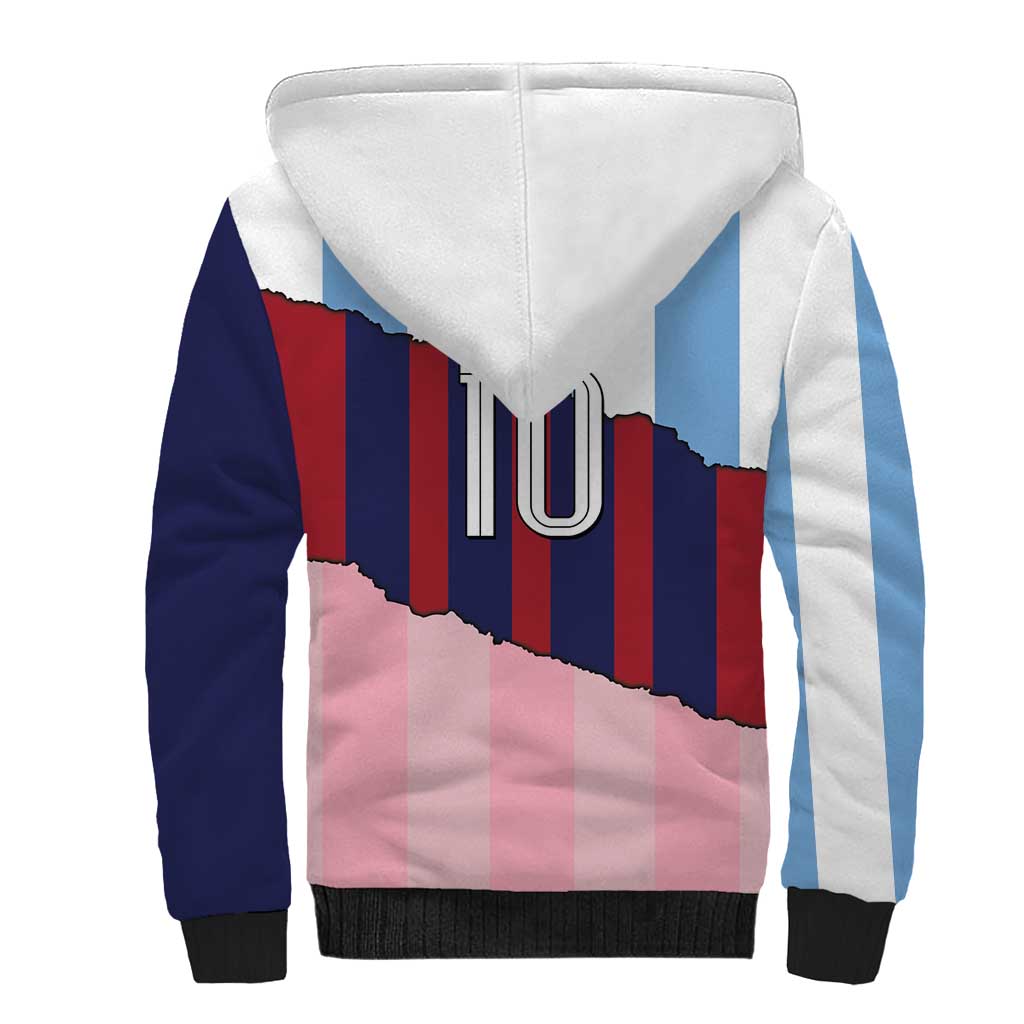 Custom Argentina and Spain Sherpa Hoodie Trio Special Vintage Edition