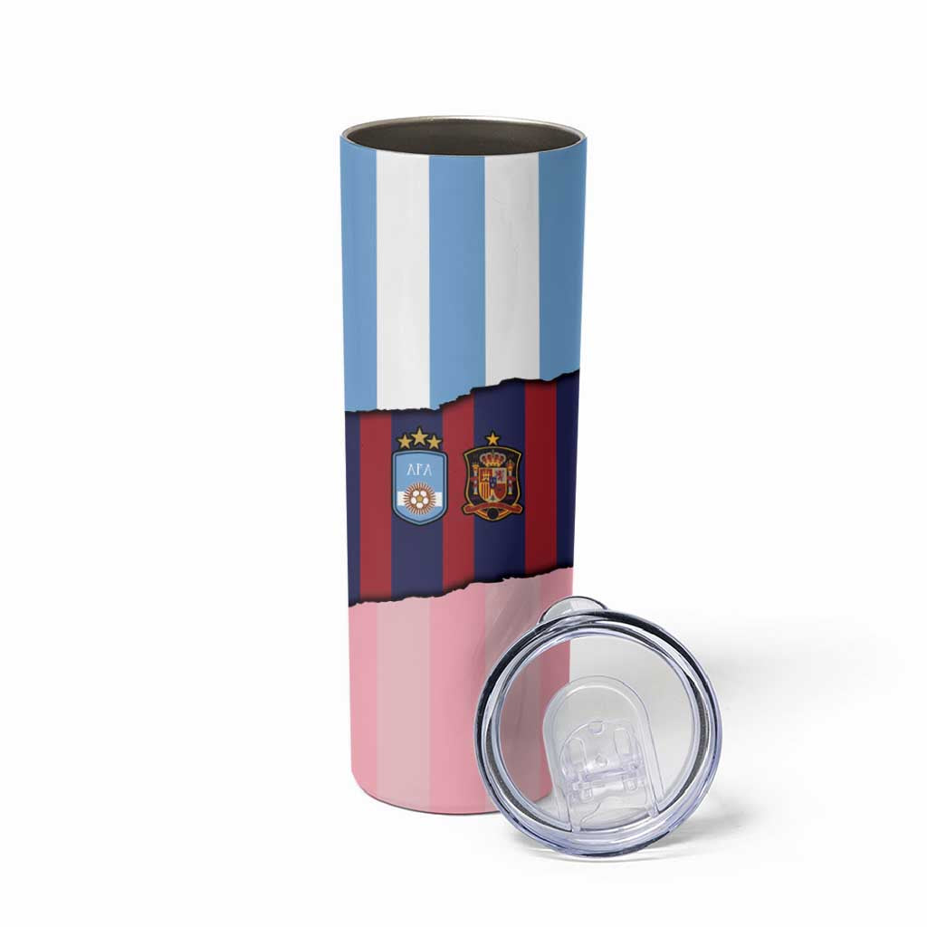 Custom Argentina and Spain Skinny Tumbler Trio Special Vintage Edition