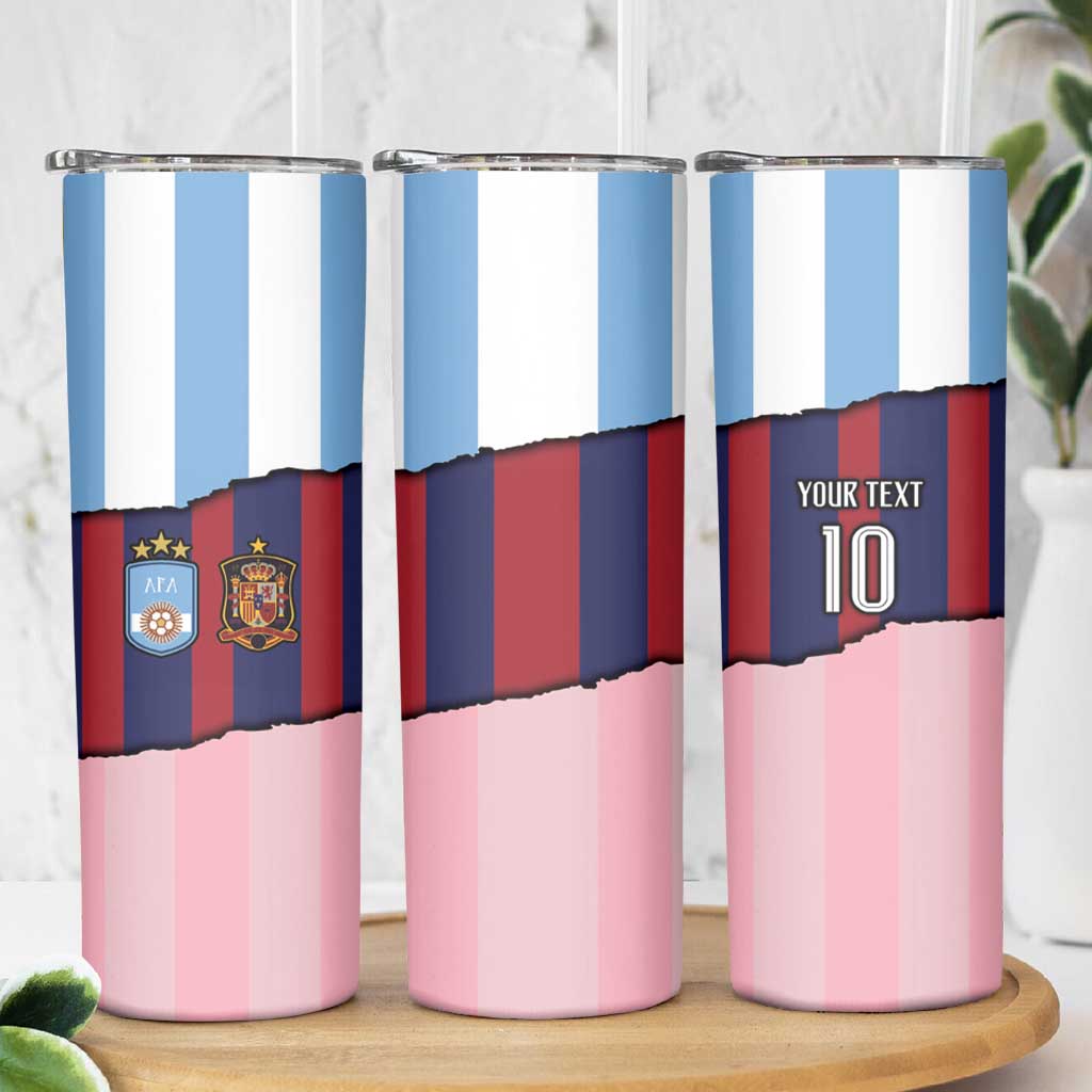 Custom Argentina and Spain Skinny Tumbler Trio Special Vintage Edition