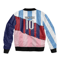 Custom Argentina and Spain Sleeve Zip Bomber Jacket Trio Special Vintage Edition