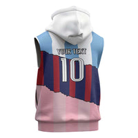 Custom Argentina and Spain Sleeveless Zip Hoodie Trio Special Vintage Edition