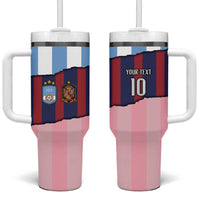 Custom Argentina and Spain Tumbler With Handle Trio Special Vintage Edition