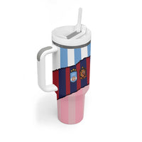 Custom Argentina and Spain Tumbler With Handle Trio Special Vintage Edition