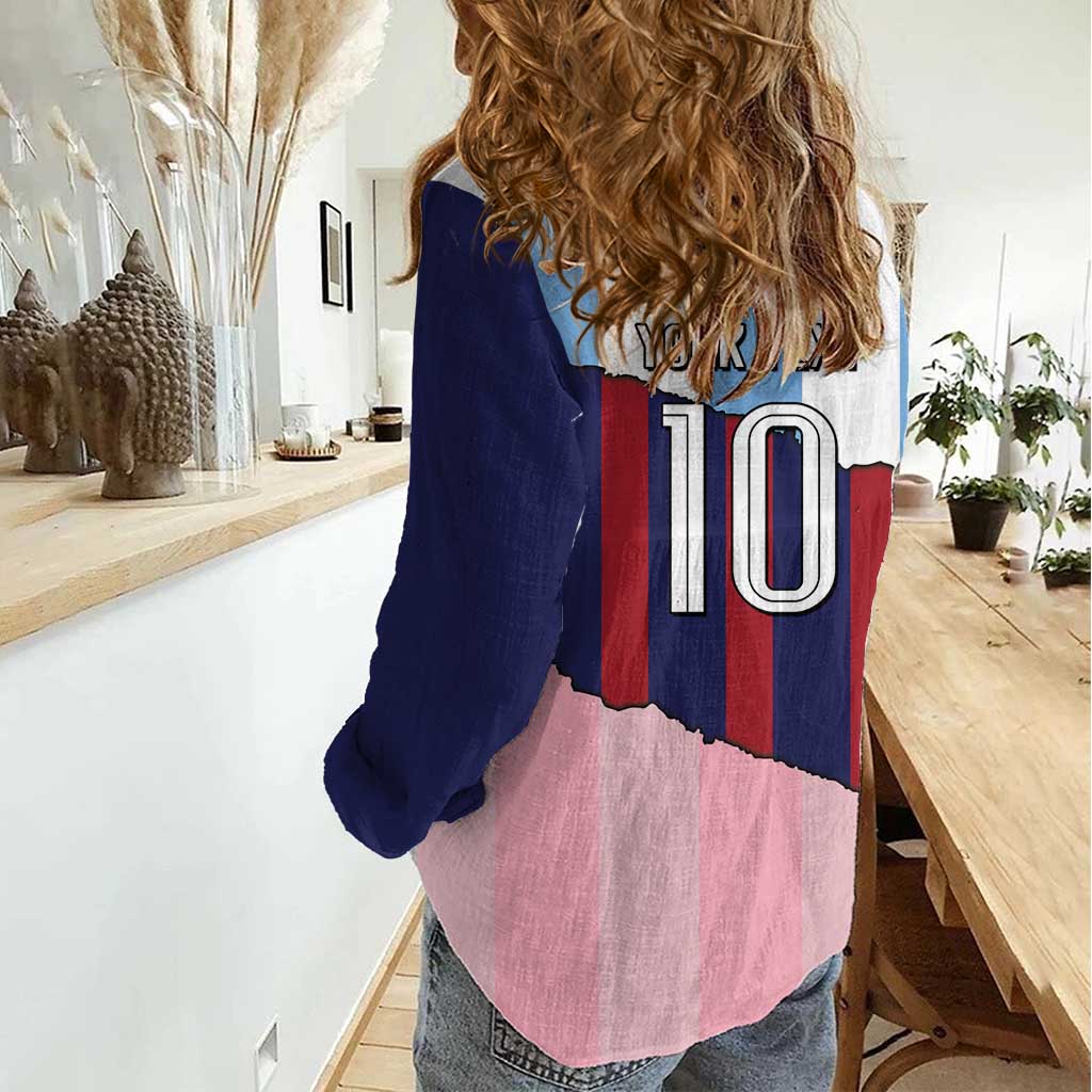 Custom Argentina and Spain Women Casual Shirt Trio Special Vintage Edition