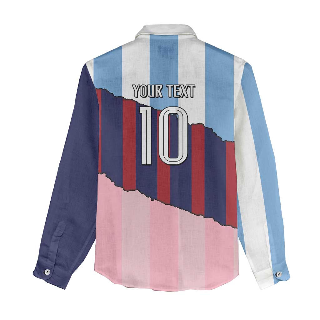 Custom Argentina and Spain Women Casual Shirt Trio Special Vintage Edition