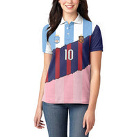 Custom Argentina and Spain Women Polo Shirt Trio Special Vintage Edition