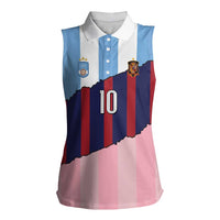 Custom Argentina and Spain Women Sleeveless Polo Shirt Trio Special Vintage Edition