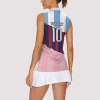 Custom Argentina and Spain Women Sleeveless Polo Shirt Trio Special Vintage Edition