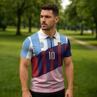 Custom Argentina and Spain Zipper Polo Shirt Trio Special Vintage Edition