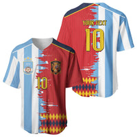 Custom Argentina and Spain Baseball Jersey 2026 Battle Finalissima