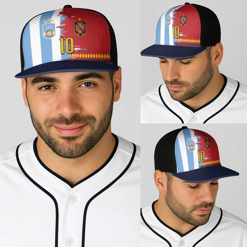 Custom Argentina and Spain Baseball Net Cap 2026 Battle Finalissima