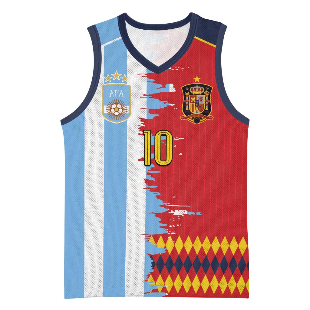 Custom Argentina and Spain Basketball Jersey 2026 Battle Finalissima
