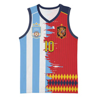 Custom Argentina and Spain Basketball Jersey 2026 Battle Finalissima