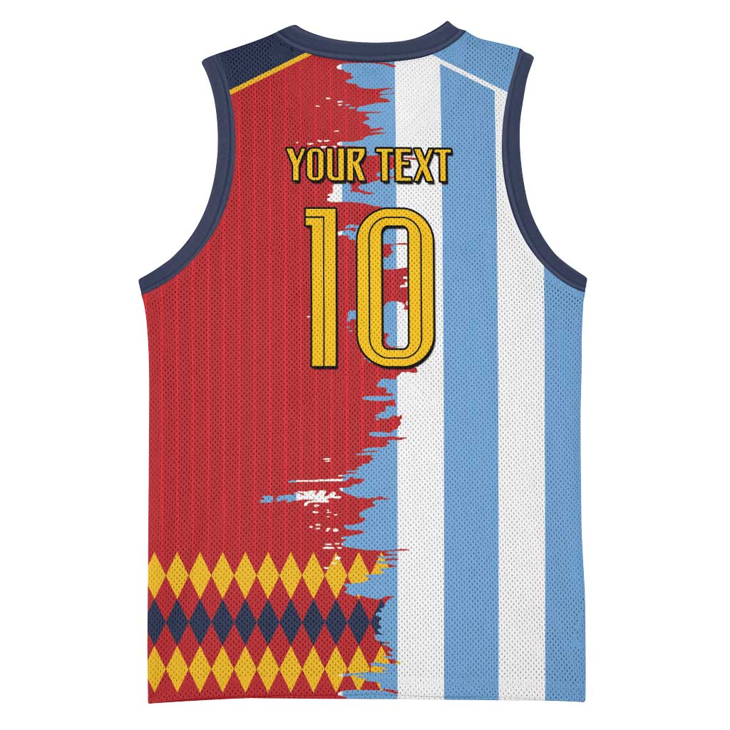 Custom Argentina and Spain Basketball Jersey 2026 Battle Finalissima