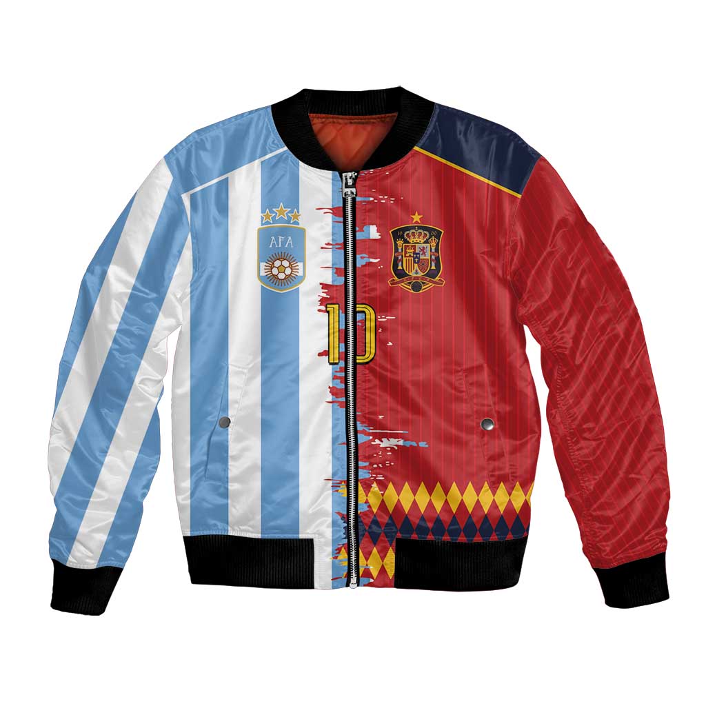 Custom Argentina and Spain Bomber Jacket 2026 Battle Finalissima