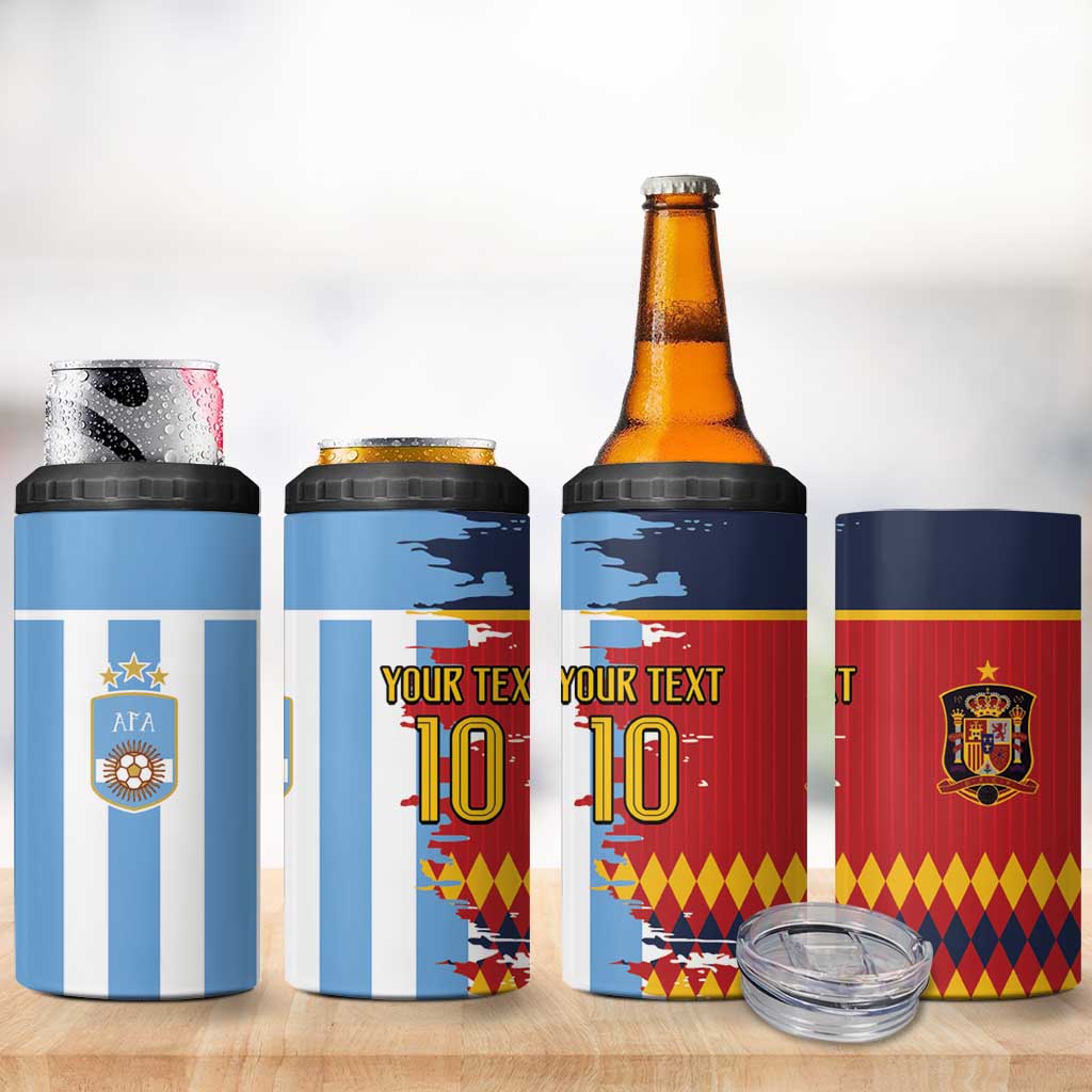 Custom Argentina and Spain 4 in 1 Can Cooler Tumbler 2026 Battle Finalissima