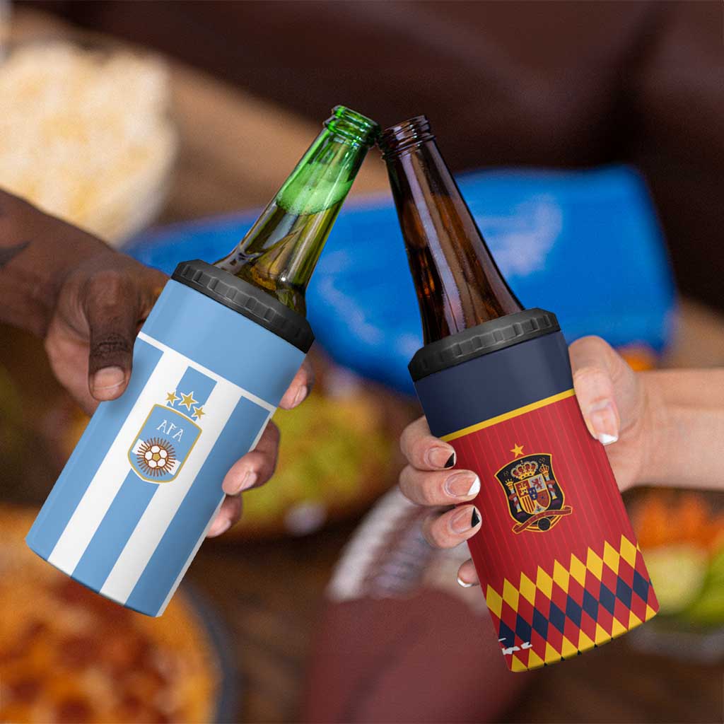 Custom Argentina and Spain 4 in 1 Can Cooler Tumbler 2026 Battle Finalissima
