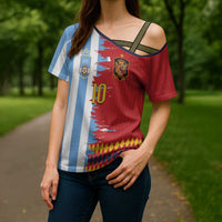 Custom Argentina and Spain Cross Shoulder Shirt 2026 Battle Finalissima