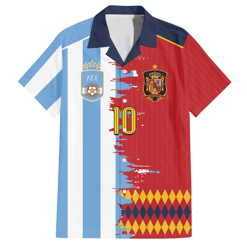 Custom Argentina and Spain Hawaiian Shirt 2026 Battle Finalissima