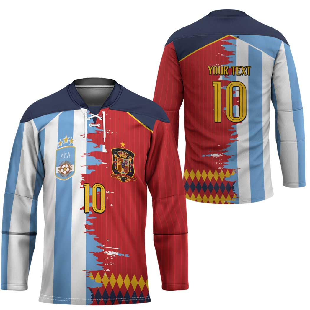 Custom Argentina and Spain Hockey Jersey 2026 Battle Finalissima