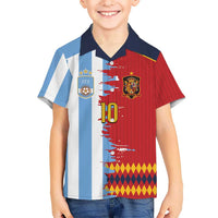 Custom Argentina and Spain Kid Hawaiian Shirt 2026 Battle Finalissima