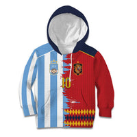 Custom Argentina and Spain Kid Hoodie 2026 Battle Finalissima
