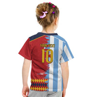 Custom Argentina and Spain Kid T Shirt 2026 Battle Finalissima