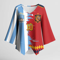 Custom Argentina and Spain Kimono Sleeve Blouse 2026 Battle Finalissima