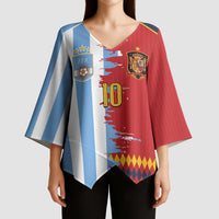 Custom Argentina and Spain Kimono Sleeve Blouse 2026 Battle Finalissima